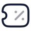 Ticketpercent icon with twotone rounded style