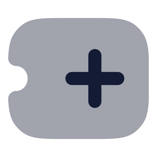 Ticket Plus Icon in Bulk Rounded style