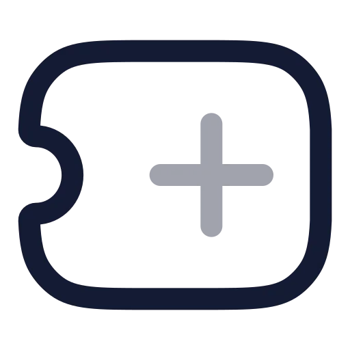 Ticket Plus Icon in Twotone Rounded style