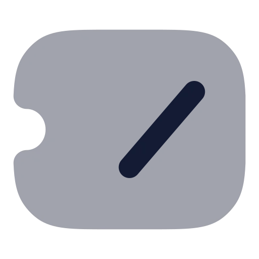 Ticket Slash Icon in Bulk Rounded style