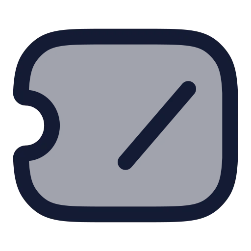 Ticket Slash Icon in Duotone Rounded style