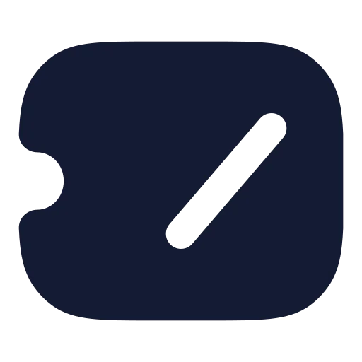 Ticket Slash Icon in Solid Rounded style