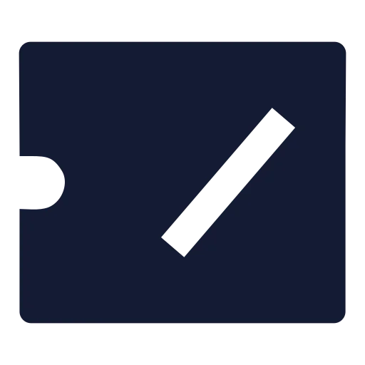 Ticket Slash Icon in Solid Sharp style
