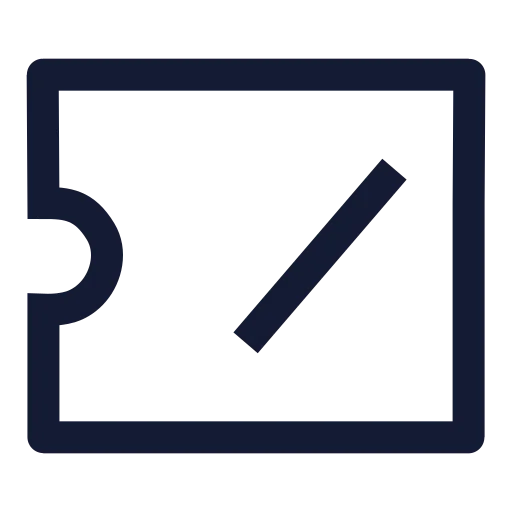 Ticket Slash Icon in Stroke Sharp style
