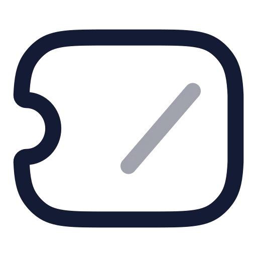 Ticket Slash Icon in Twotone Rounded style