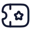 Ticketstar icon with stroke rounded style