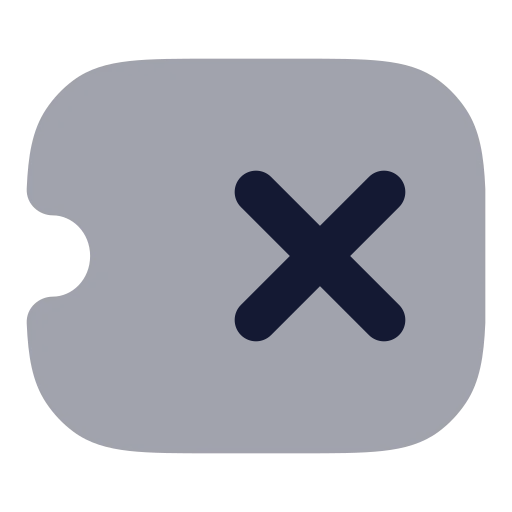 Ticket X Icon in Bulk Rounded style
