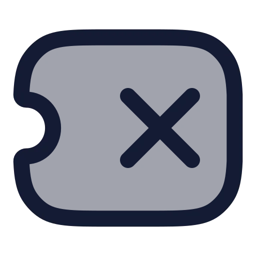 Ticket X Icon in Duotone Rounded style
