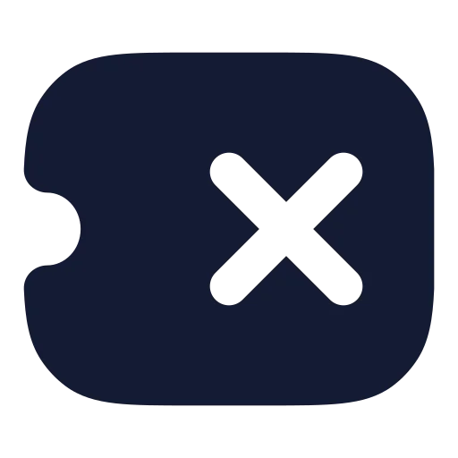 Ticket X Icon in Solid Rounded style