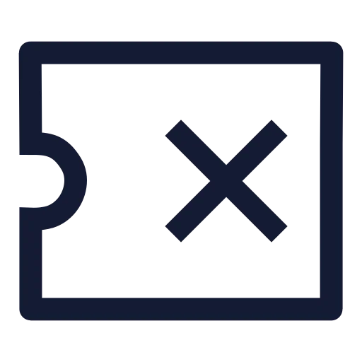 Ticket X Icon in Stroke Sharp style