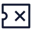 Ticketx icon with stroke sharp style