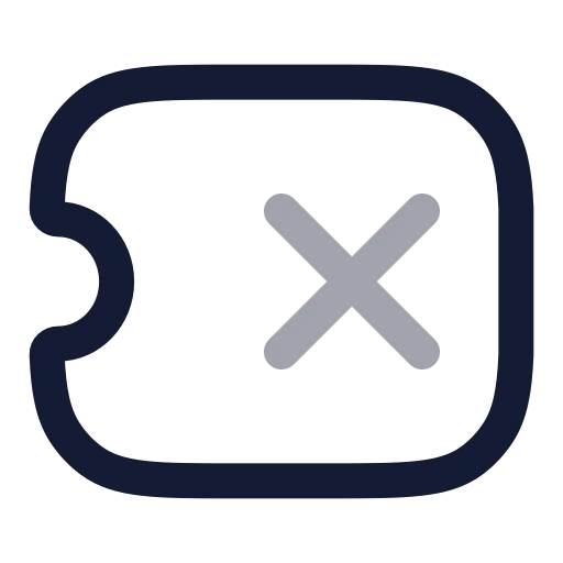 Ticket X Icon in Twotone Rounded style