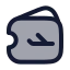 Ticketsplane icon with duotone rounded style