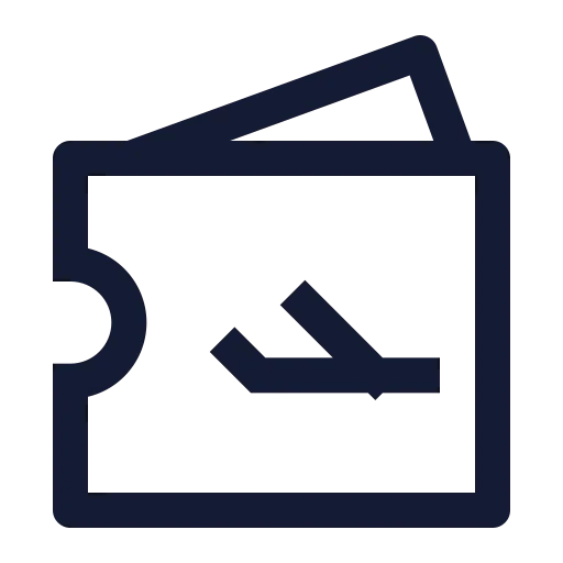 Tickets Plane Icon in Stroke Sharp style