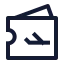 Ticketsplane icon with stroke sharp style