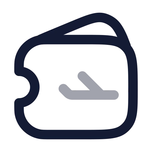 Tickets Plane Icon in Twotone Rounded style