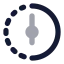 Timehalfpass icon with bulk rounded style