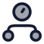 Timemanagementcircle icon with duotone rounded style