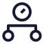 Timemanagementcircle icon with stroke sharp style