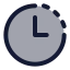 Timequarter icon with duotone rounded style