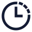 Timequarter icon with solid sharp style