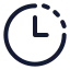 Timequarter icon with stroke rounded style