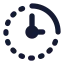 Timequarterpass icon with solid rounded style