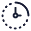 Timequarterpass icon with stroke rounded style
