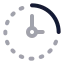 Timequarterpass icon with twotone rounded style
