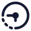 Timequarter icon with solid rounded style
