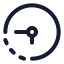 Timequarter icon with stroke rounded style