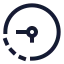 Timequarter icon with stroke sharp style