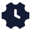 Timesetting icon with solid rounded style