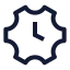 Timesetting icon with stroke sharp style