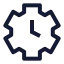 Timesetting icon with stroke sharp style