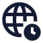 Timezone icon with solid sharp style