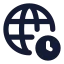 Timezone icon with solid standard style