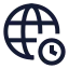 Timezone icon with stroke sharp style