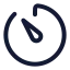 Timer icon with stroke rounded style