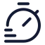 Timer icon with stroke rounded style