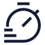 Timer icon with stroke sharp style