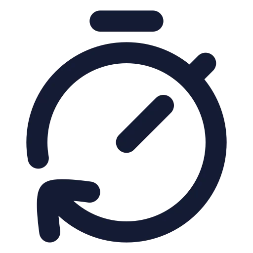 Timer Reset Icon in Bulk Rounded style