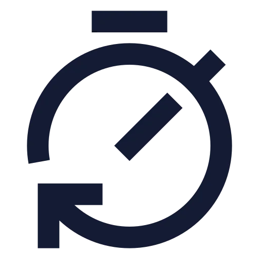 Timer Reset Icon in Solid Sharp style