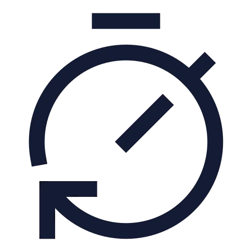 Timer Reset Icon in Stroke Sharp style