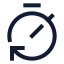 Timerreset icon with stroke sharp style