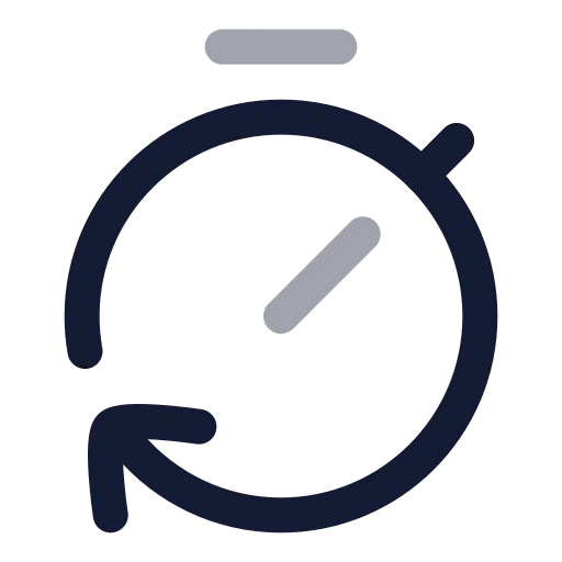 Timer Reset Icon in Twotone Rounded style