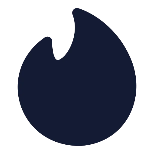 Tinder Icon in Solid Rounded style