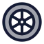 Tire icon with duotone rounded style