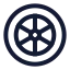 Tire icon with stroke sharp style