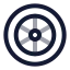 Tire icon with twotone rounded style